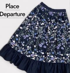 ❤️新品タグ付❤️Place Departure 花柄刺繍スカート Mサイズ Place Departure】花柄 刺繍 スカート 秋冬 ブラック - メルカリ