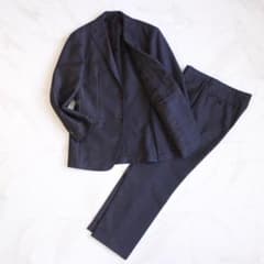 RING JACKET モヘヤ混セットアップスーツ Mサイズ ネイビー 本切羽