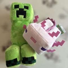 マインクラフトふかふかクリーパーBIGぬいぐるみウーパールーパーティッシュカバー