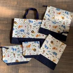 幼稚園バッグ　上履き入れ　体操服入れ　5点セットのサムネイル