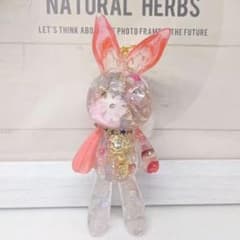 No.256♪オルゴナイト♡うさぎちゃん♡キーホルダー♡ピンク♡ローズクォーツ♡のサムネイル
