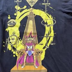 遊戯王 闇遊戯 アテム Tシャツ 公式 アニメT ヴィンテージ 黒 M