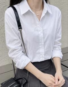 SHEIN DAZY ホワイト長袖シャツ Lサイズ 11059315