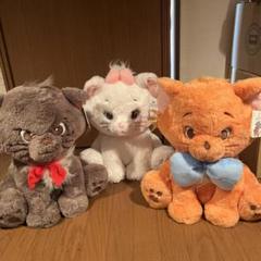 ディズニーおしゃれキャット　コストコ　ぬいぐるみ3体セット　ブランケット付き ディズニーおしゃれキャット コストコ ぬいぐるみ3体セット