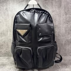 HARE プレートポケット デザインリュック y2k ブラック フェイクレザー