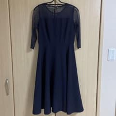 【美品】パーティドレス レース切替 ロング ネイビー アダストリアのサムネイル