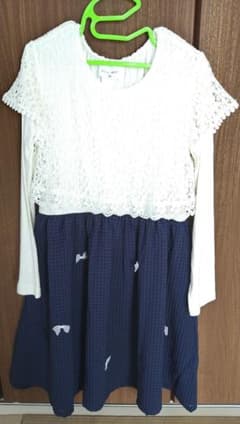 キッズ　女の子　ワンピース　レース　入学　入園　130センチのサムネイル