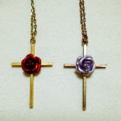 ネックレス クロス 薔薇（2個セット！）のサムネイル