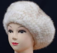 ★新品 限定★上品なセーブルの編込みベレー帽 /レデイース毛皮ファー ☆新品 限定☆上品なセーブルの編込みベレー帽 /レデイース毛皮ファー