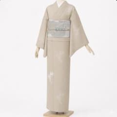正絹 夏着物 絽 小紋 クリーム地 葡萄柄 裄70cm 撥水加工 - メルカリ