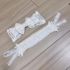送料無料 新品未使用 モモコハウス リボン ヘッドドレス ホワイト 白