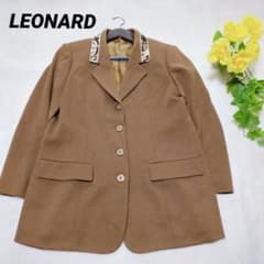 レオナール テーラードジャケット ヴィンテージ ブラウン 総柄 襟