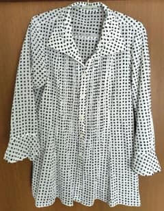 Blouse with heart pattern, women's clothing, senior, elderly, sheer.