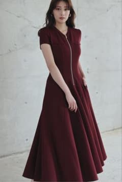 Her lip toFront Zip Long Dress burgundyのサムネイル