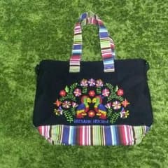 【レトロトミーさん専用】鳥の刺繍のカラフルトート☆のサムネイル
