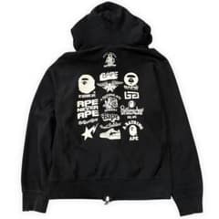 【280】A BATHING APE プリント フルジップパーカー ブラック M 280】A BATHING APE プリント フルジップパーカー ブラック M - メルカリ
