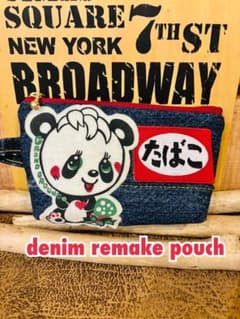 たばこポーチ　デニムポーチ　パンダのサムネイル