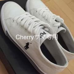 美品 ポロラルフローレン スカラーキャンバススニーカー白値下げのサムネイル