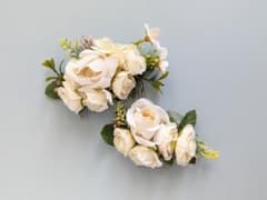アイボリー 造花 コーム 2個セットのサムネイル