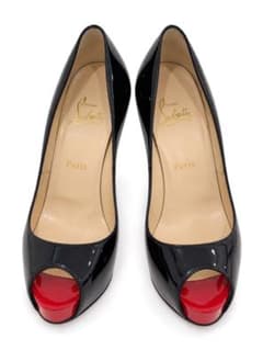【Christian Louboutin】エナメル オープントゥ パンプスのサムネイル