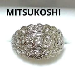 三越 ダイヤモンドリング PT900 0.30ct ダイヤ ミル打ち - メルカリ