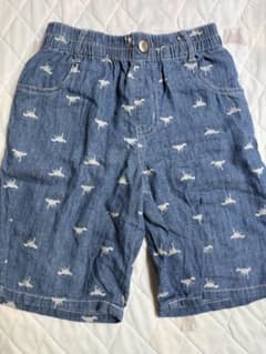 恐竜柄 デニム ハーフパンツ 130cmのサムネイル