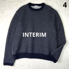 interim/ 60年代アルパカバーズアイへビークルーセーターニット インテリム INTERIM バーズアイ ニット セーター ネイビー