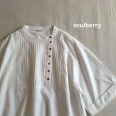 soulberry はちみつ堂 さらっと、夏のおめかしブラウス M バンドカラー 