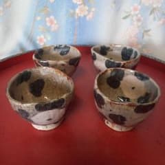 美濃焼鼠志野 佐藤和次作椿文様 汲み出し湯飲み4客セット - メルカリ