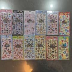 プチドロップステッカー 12枚セット ディズニー トムとジェリー セサミ まる子のサムネイル