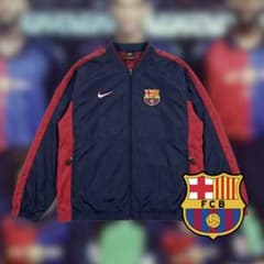 激レア】90s バルセロナ ナイロンジャケット ドローコード サッカー 