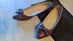 DIANA Purple Genuine Leather Pumps with Ribbon, Made in Japan