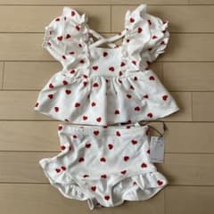【新品】Cottoli ハート柄フリル水着セット 100 バースデイ　コトリのサムネイル