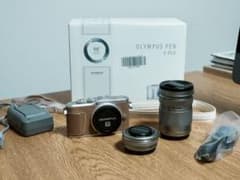 OLYMPUS ミラーレス一眼 PEN E-PL ダブルズームキット ブラウンのサムネイル