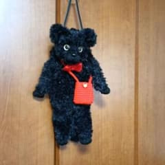 ２wayミニバッグ　ポシェット　黒猫　あみぐるみ 2wayミニバッグ ポシェット 黒猫 あみぐるみ - メルカリ
