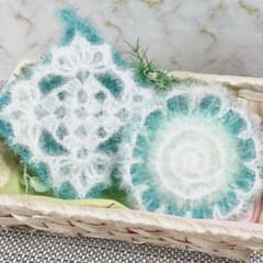 韓国たわし(スセミ) 四角レース&うずまきフラワーのサムネイル