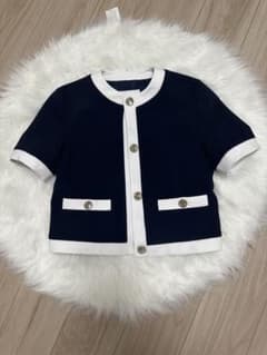 ZARA ザラ コントラストトリム入りショートスリーブブレザー XSのサムネイル