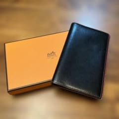 HERMES ブラックレザー手帳カバー - メルカリ