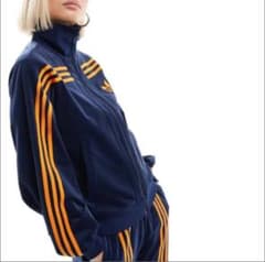 adidas 70s 復刻 ベロア トラックジャケット ネイビー - メルカリ