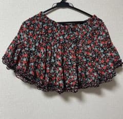 花柄 ミニスカート フレア ウエストゴムのサムネイル