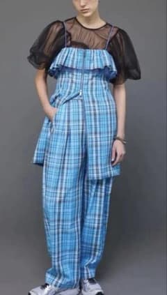 メゾンスペシャル 2WAYチェックバルーンパンツ 青 - メルカリ