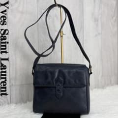 希少♡イヴサンローラン YSLロゴ ギリシャキー柄 レザー ショルダー 
