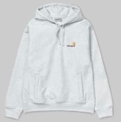 Carhartt 刺繍ロゴ プルオーバーパーカー 白のサムネイル