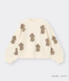 GU GIRLSジャカードセーター(トイプードル)