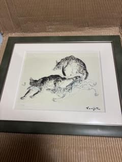 限定品】藤田嗣治 猫の絵 額装品 11/100 - メルカリ