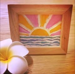 ハワイ インテリア イラスト 絵画  ビーチ 海 ハワイアンのサムネイル