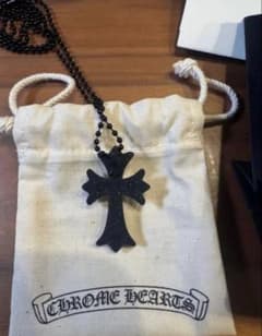 クロムハーツ CHクロス ラバーネックレス ブラックグリッター 新品 