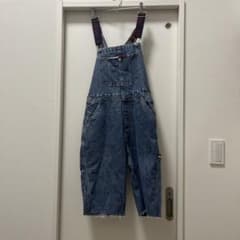 【90s 希少フラッグタグ】トミーヒルフィガー デニム サロペット L ロゴ紐のサムネイル