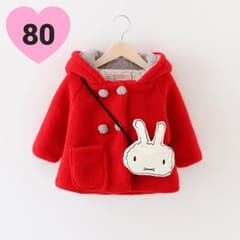 インポート★【新品即納】うさ耳付 ふわもこジャケット ★ ベビー 女の子 80のサムネイル