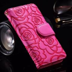 iPhone 7Plus 大人気 手帳型 バラ柄 ピンク！のサムネイル